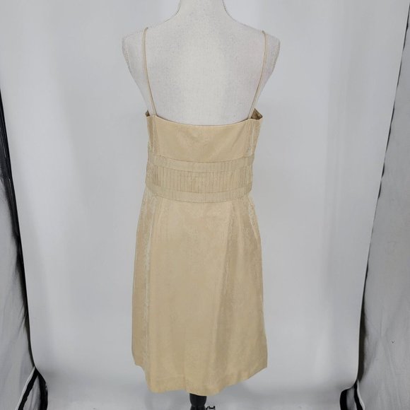 ANN TAYLOR Gold Champagne Sleeveless Cocktail Dress Holiday Party Women's 10 NWT - Picture 6 of 9